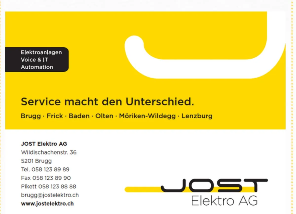 Inserat der JOST Elektro AG nach der Fusion