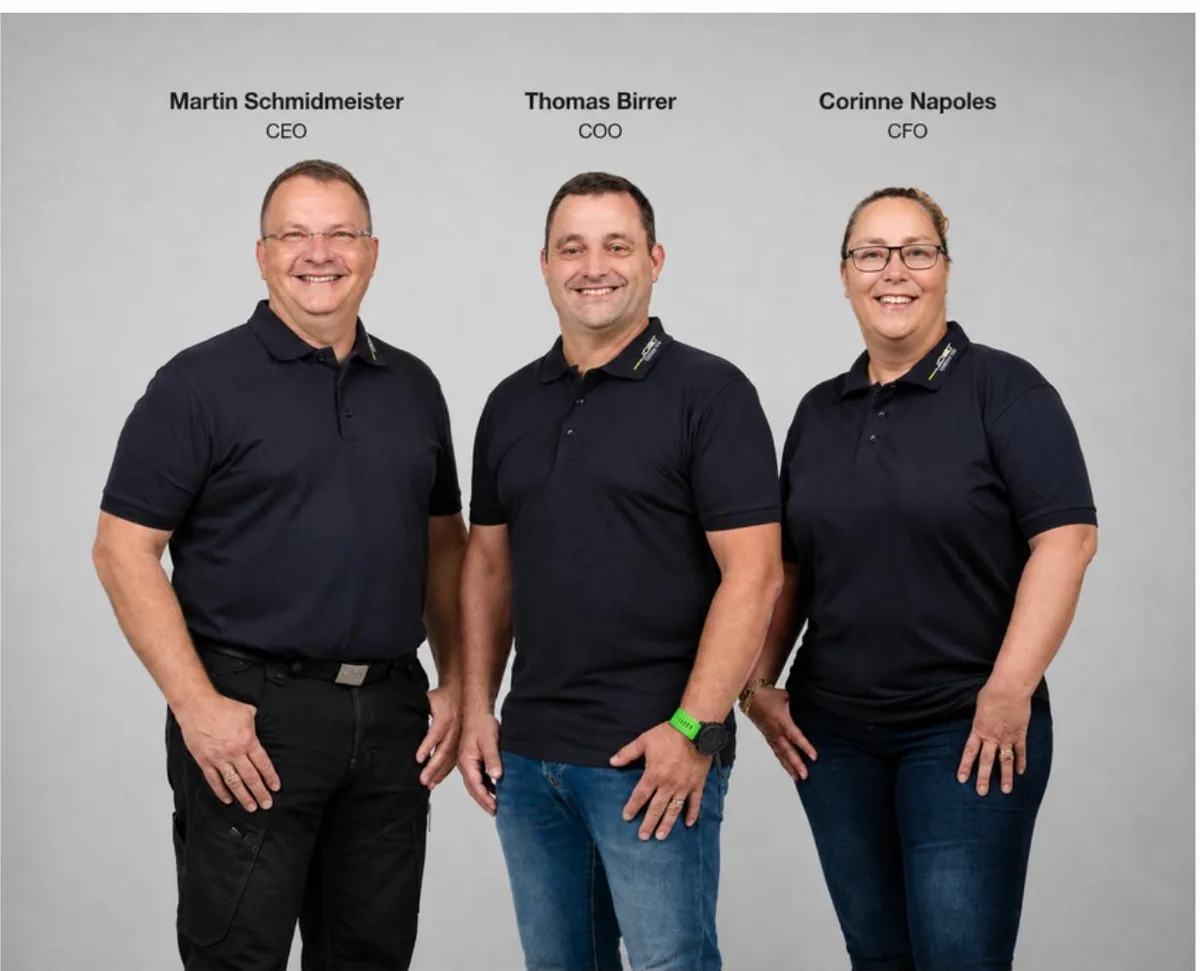 Geschäftsleitung der Jost Elektro AG: Martin Schmidmeister, Thomas Birrer und Corinne Napoles